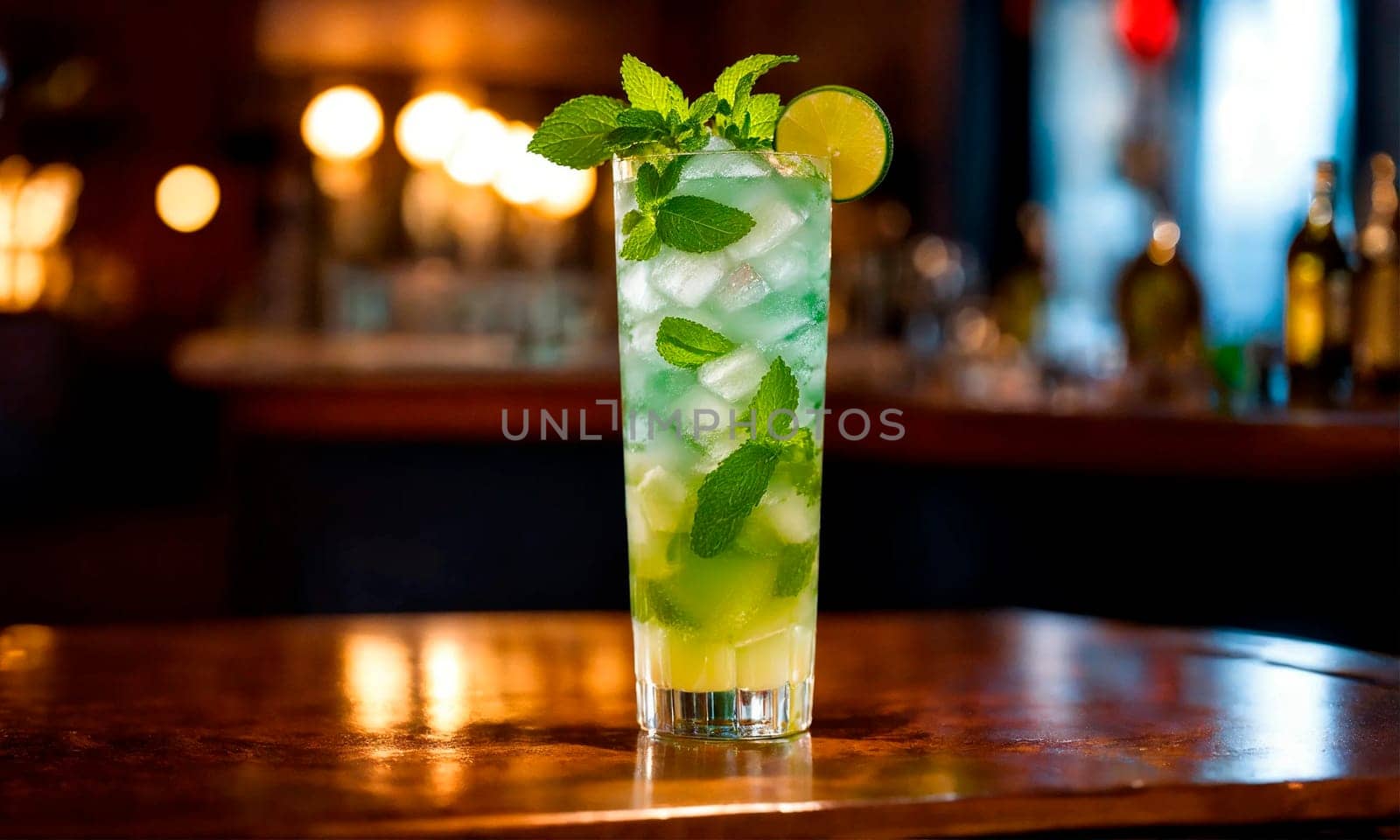 mojito cocktail in a glass. Selective focus. drink.