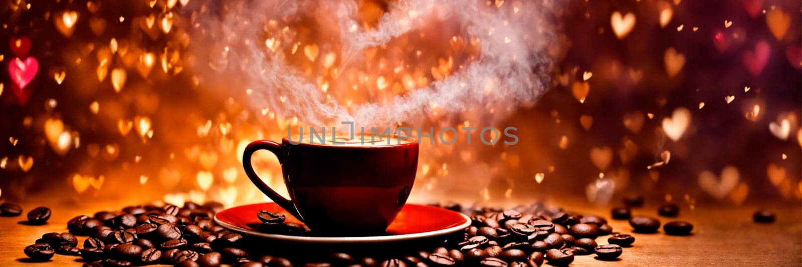 cup of coffee with a heart on the table. Selective focus. by yanadjana
