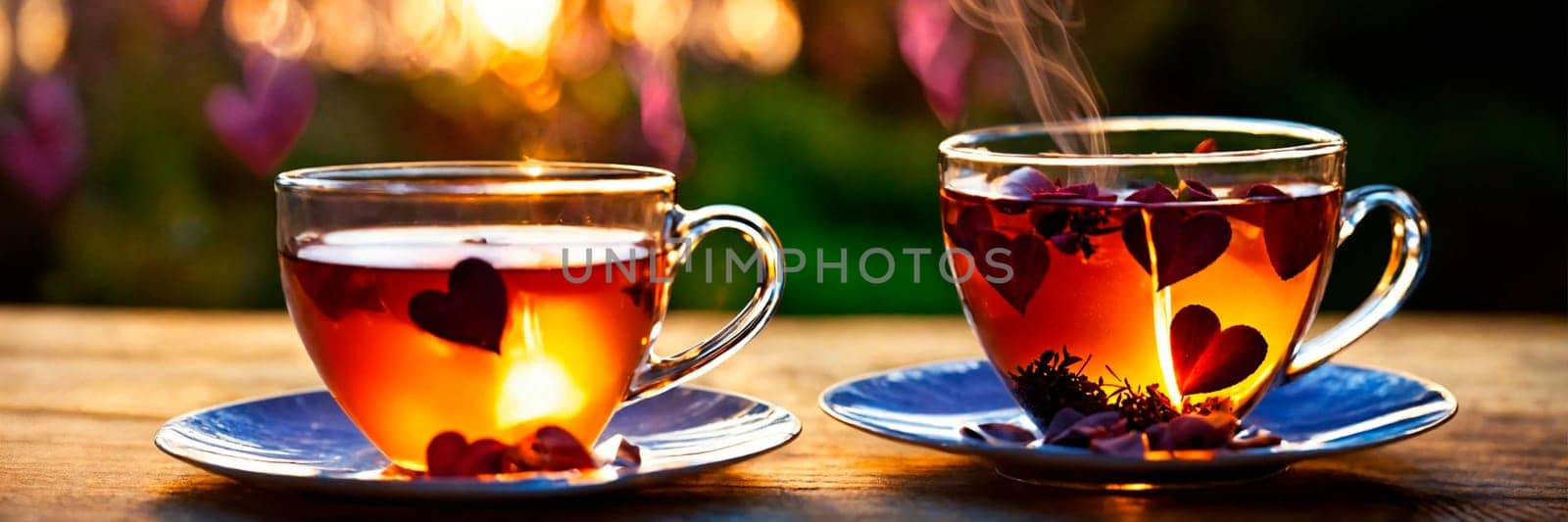 cup of tea with a heart on the table. Selective focus. drink.