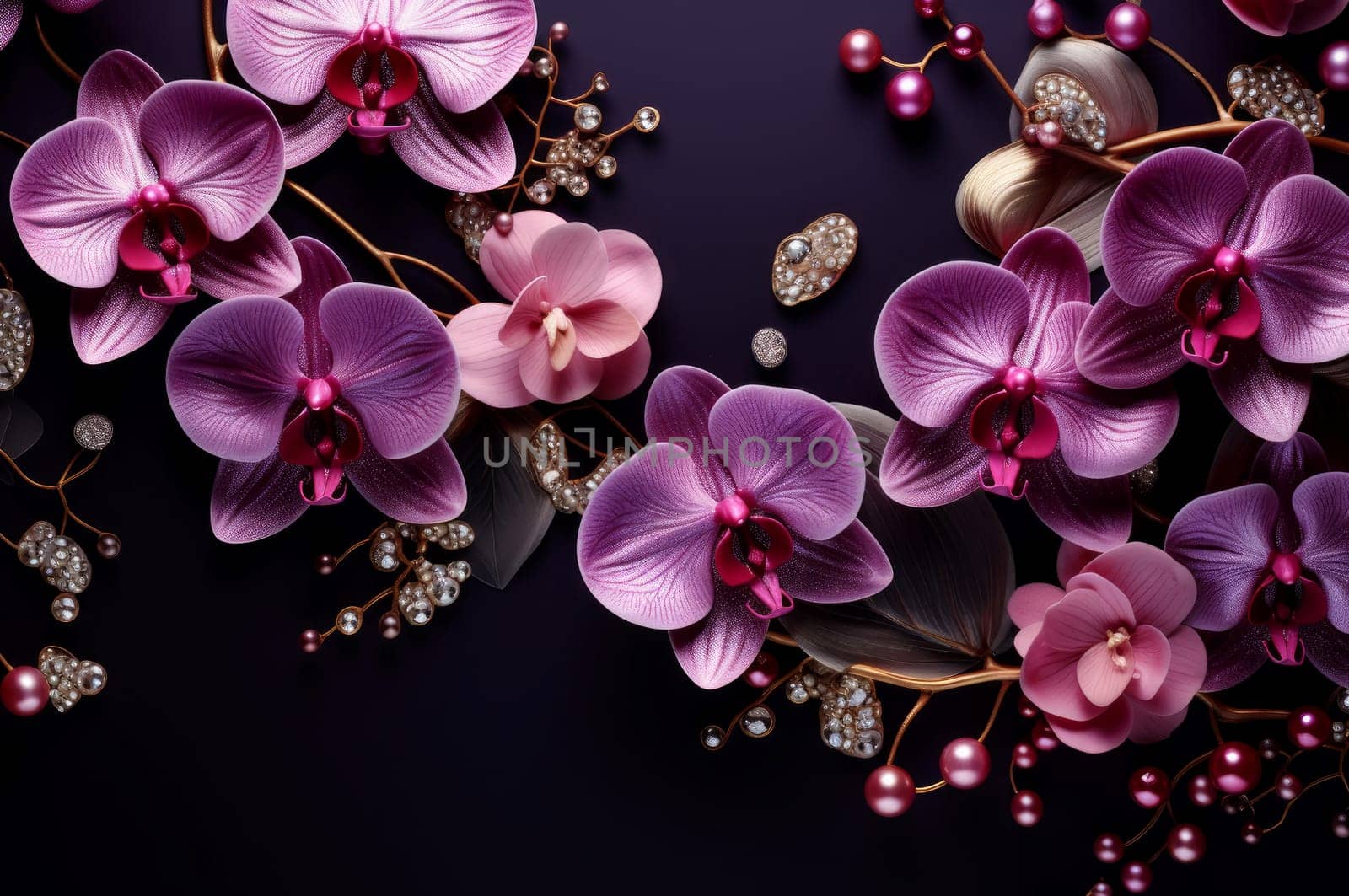 Sophisticated Luxury orchid background. Generate Ai by ylivdesign