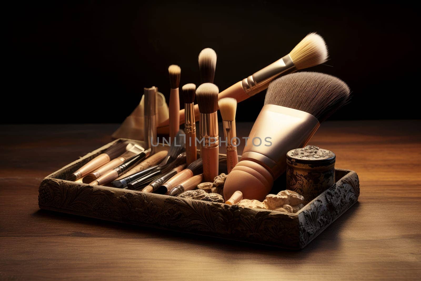 Soft Makeup brush. Generate Ai by ylivdesign