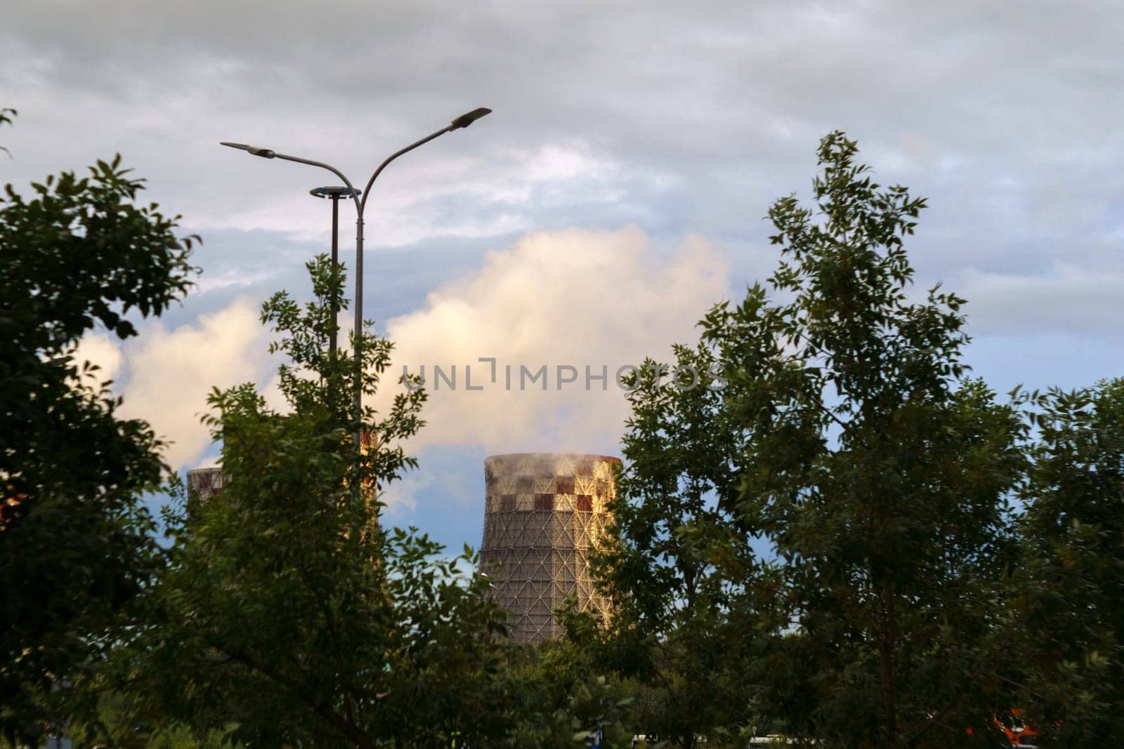 Steam from the pipes of the heat and power plant by darksoul72