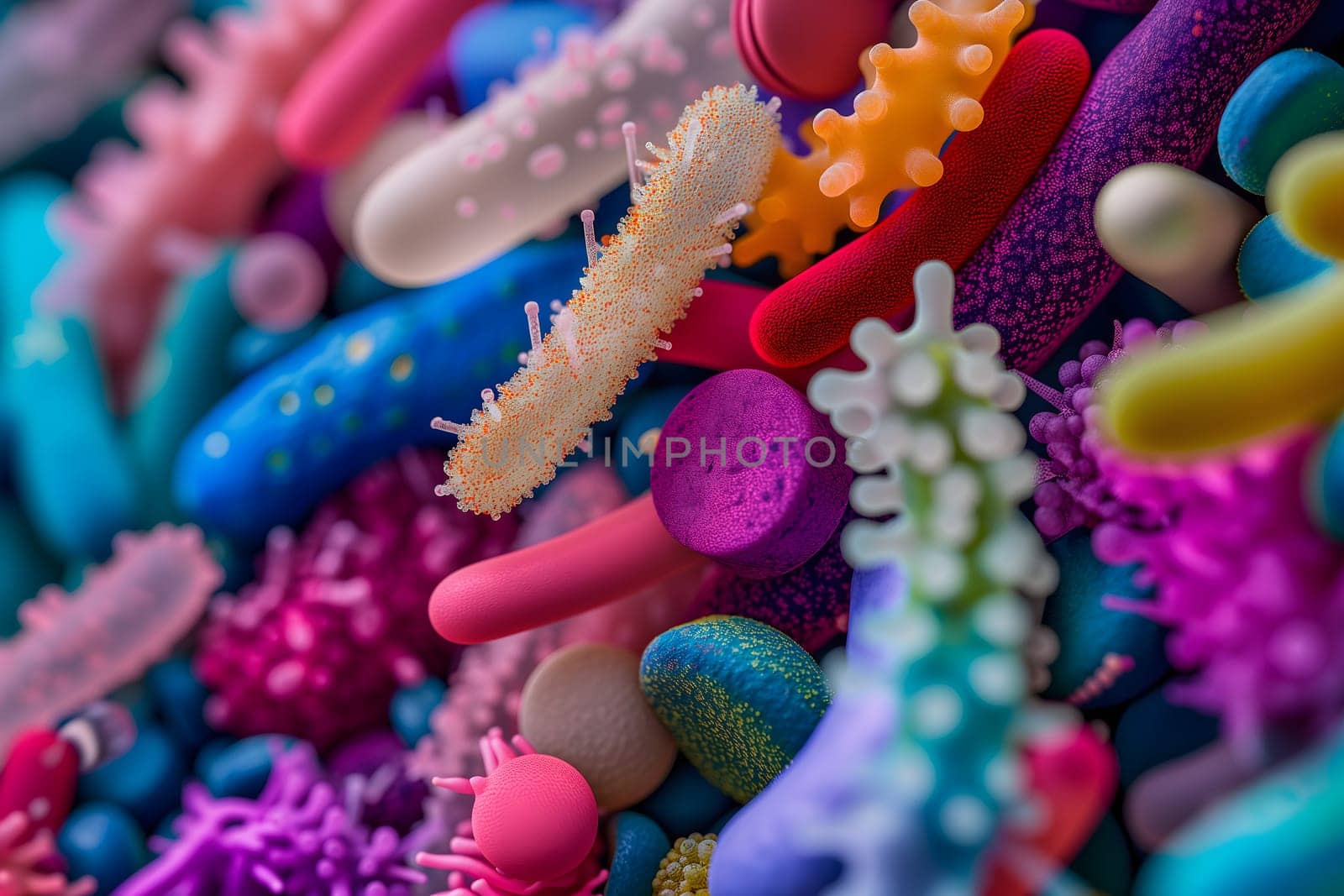 Diverse colorful abstract microbiome by z1b