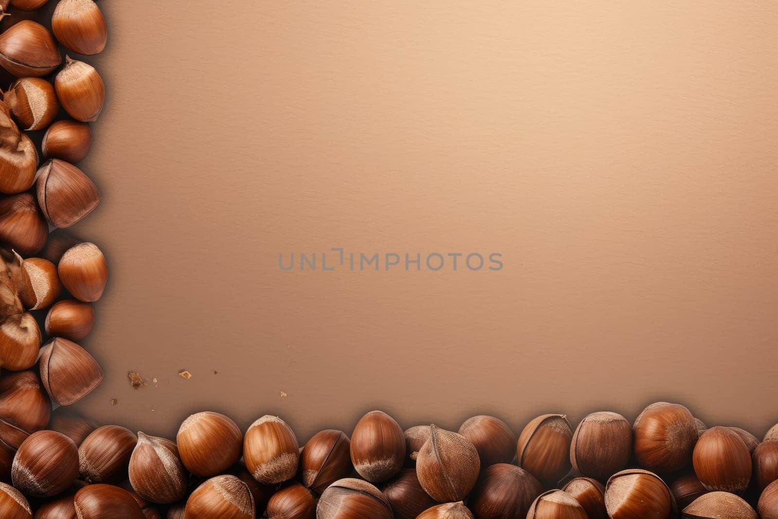 Elegant Hazelnut mockup background. Generate ai by ylivdesign