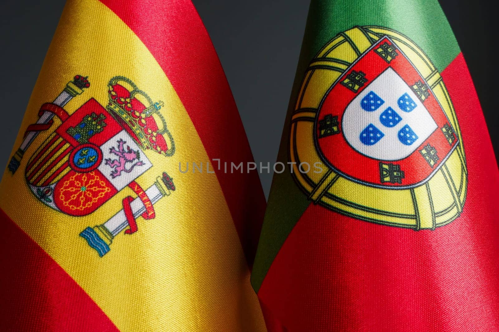 Flags of Spain and Portugal as a symbol of cooperation. by designer491