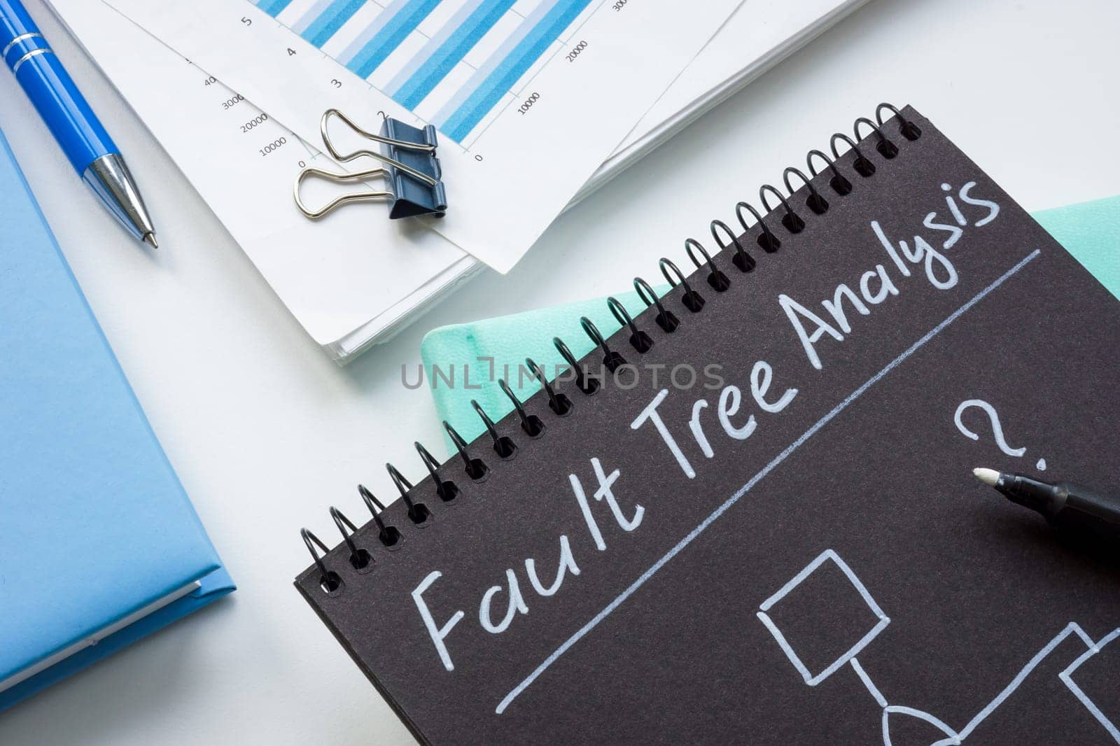 Notebook with Fault tree analysis and diagram. by designer491