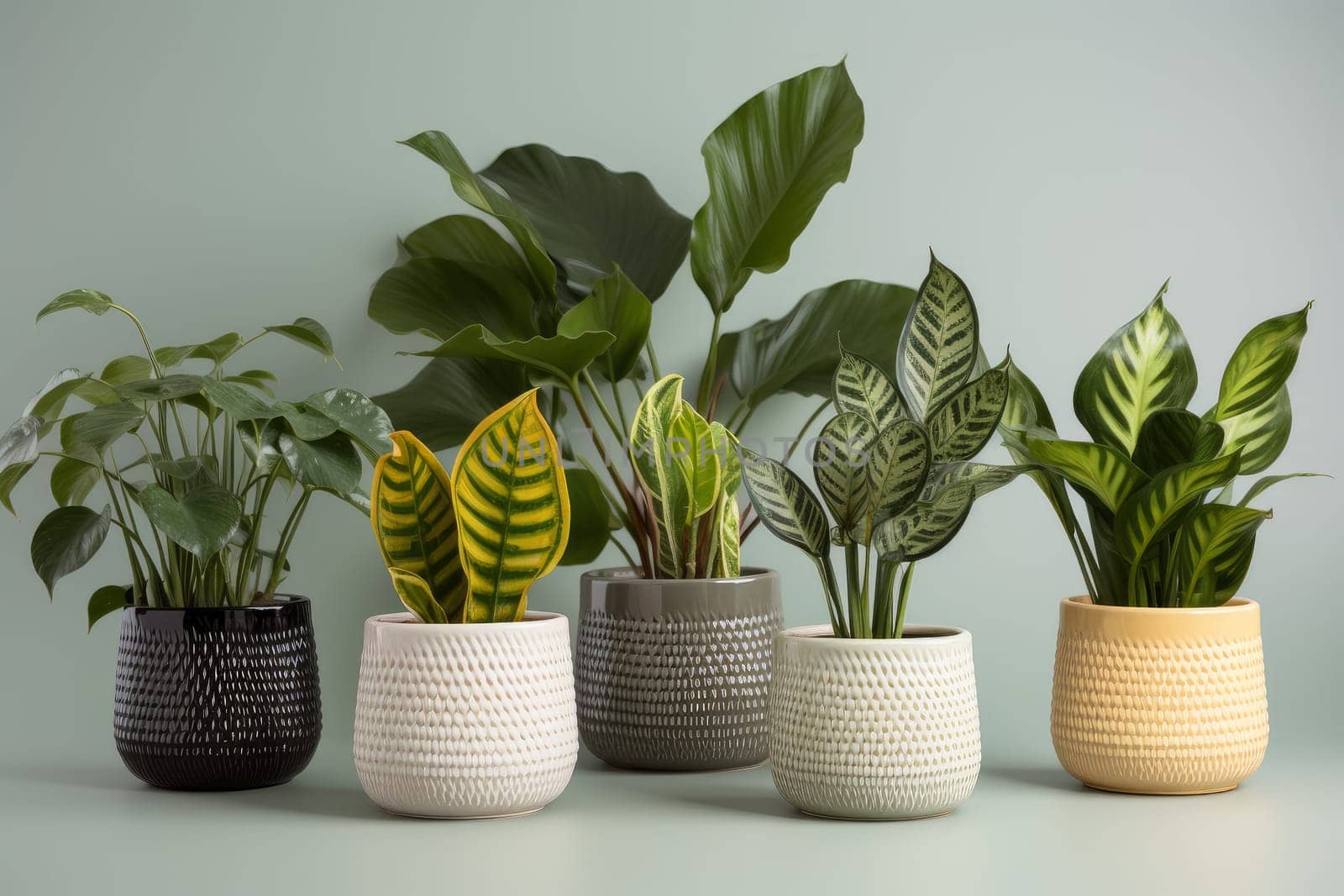 Tactile Houseplants ceramic pots. Generate Ai by ylivdesign