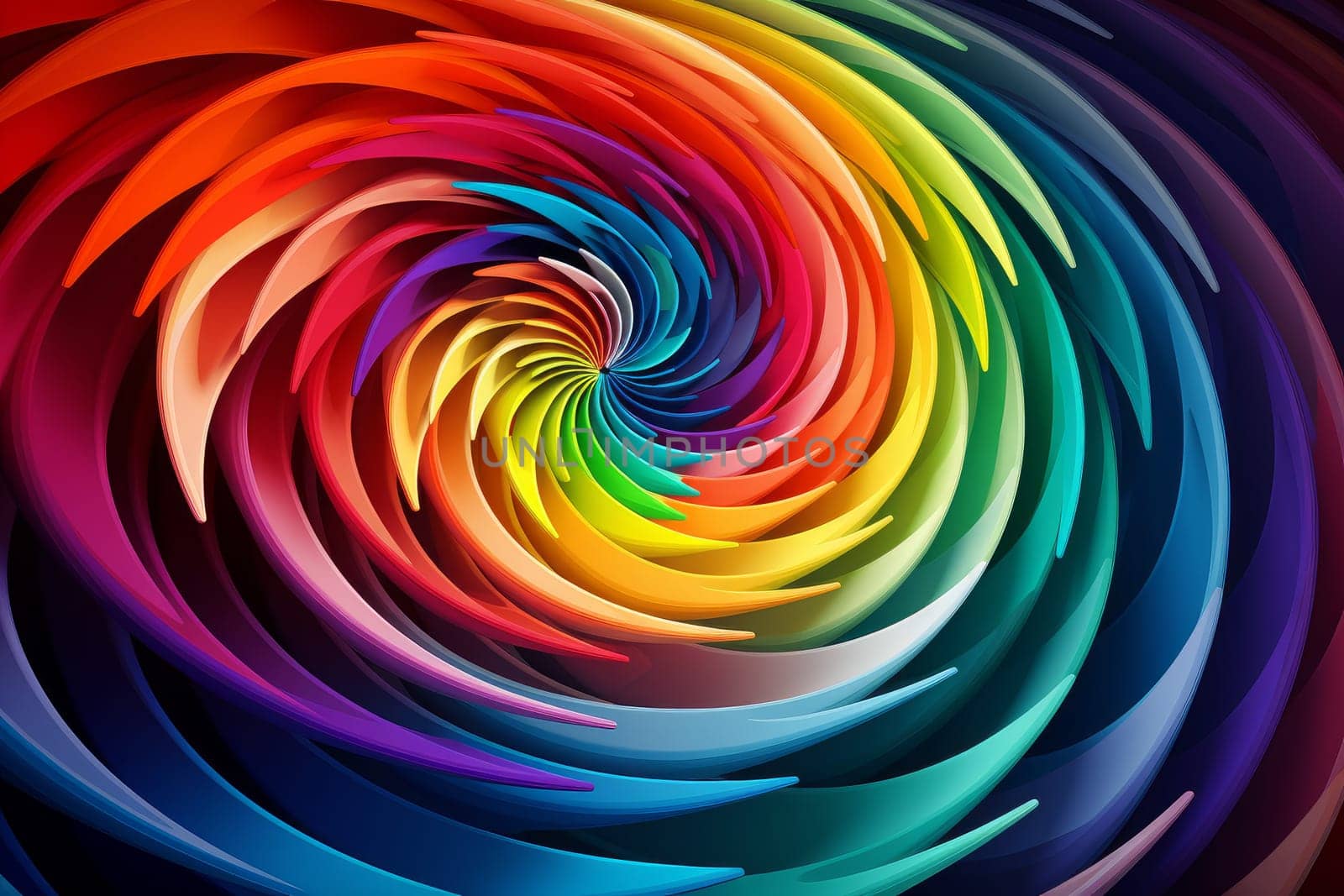 Vivid Hypnotic multicolored spiral. Generate Ai by ylivdesign