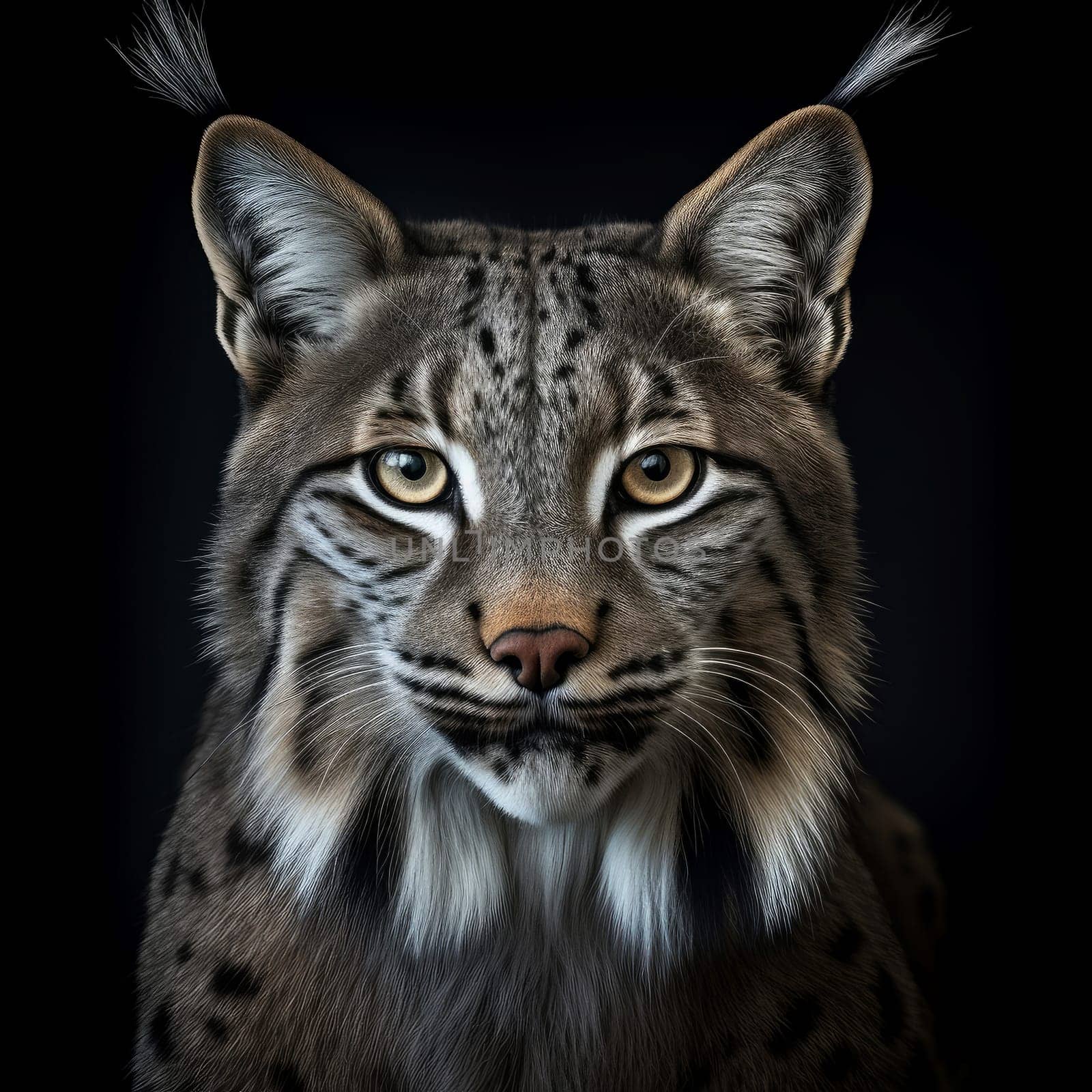 Spotted Iberian lynx forest animal. Generate Ai by ylivdesign