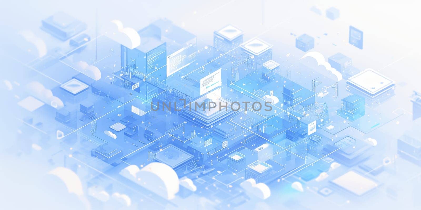 Digital technology, software development concept. Coding programmer, software engineer working on laptop with circuit board and javascript on virtual screen, internet of things IoT.