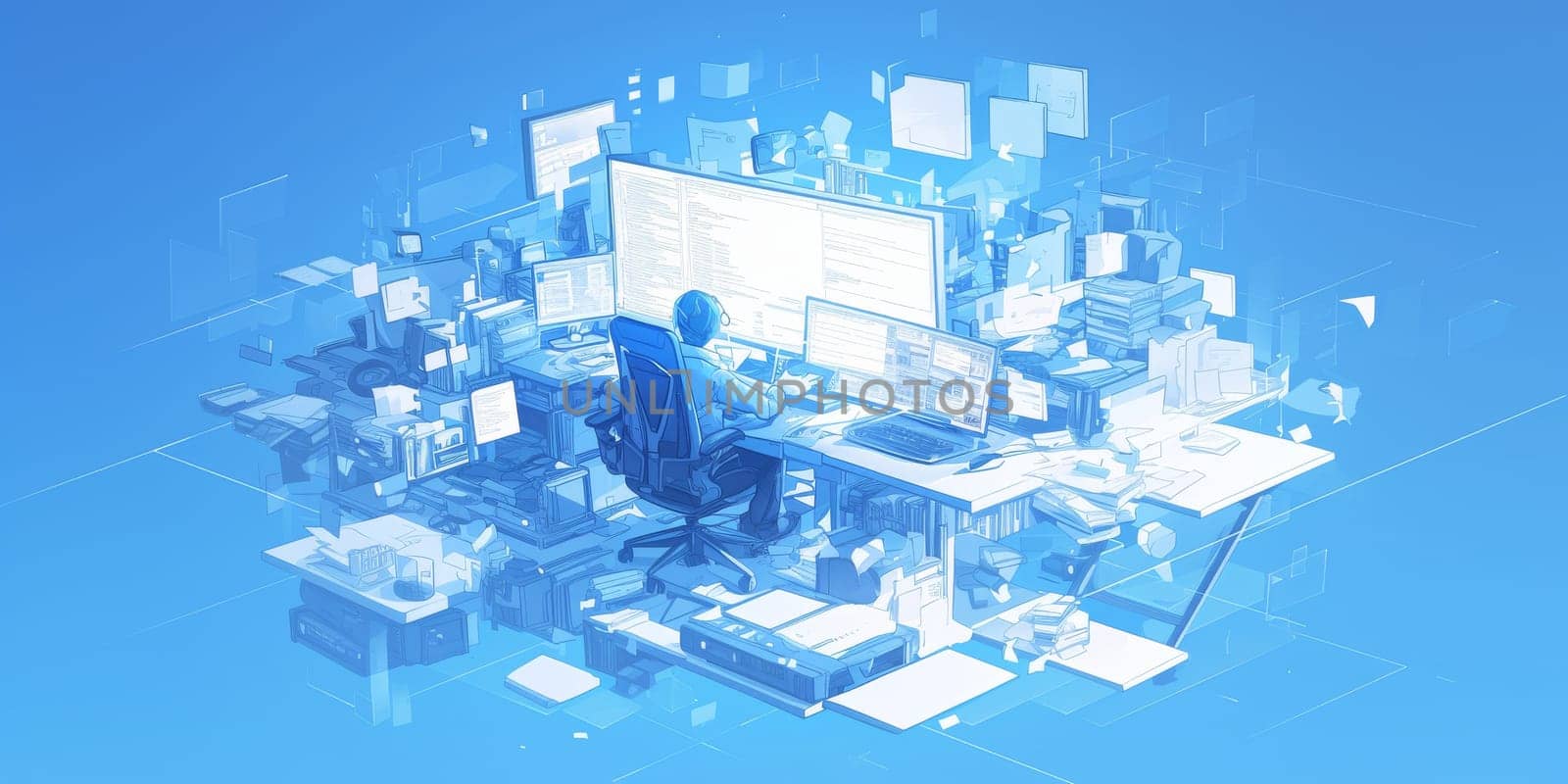 Digital technology, software development concept. Coding programmer, software engineer working on laptop with circuit board and javascript on virtual screen, internet of things IoT.