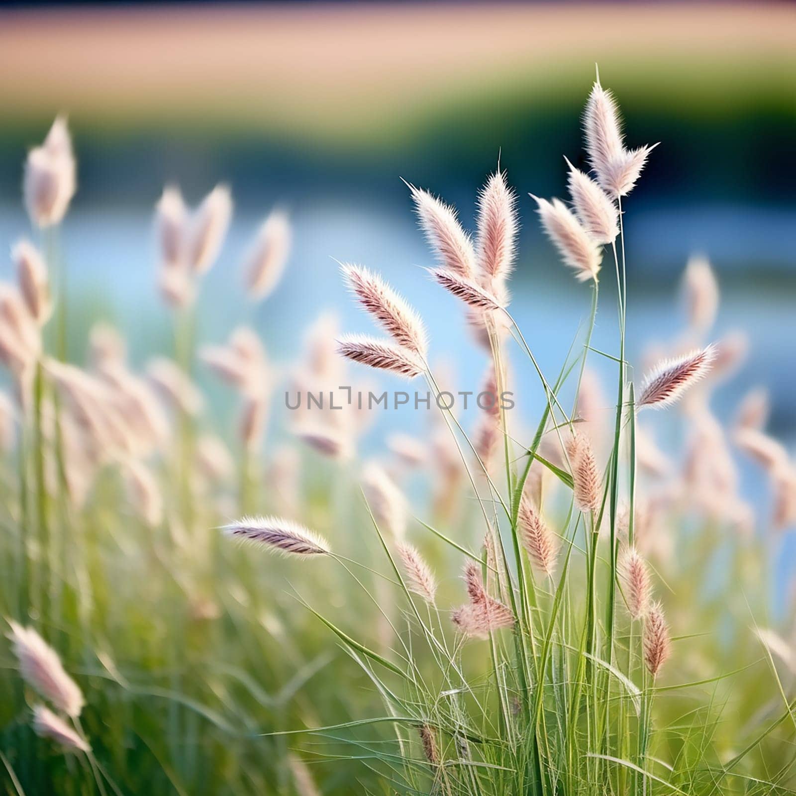 Wild Grass Swaying in a Beautiful Natural Setting by Petrichor