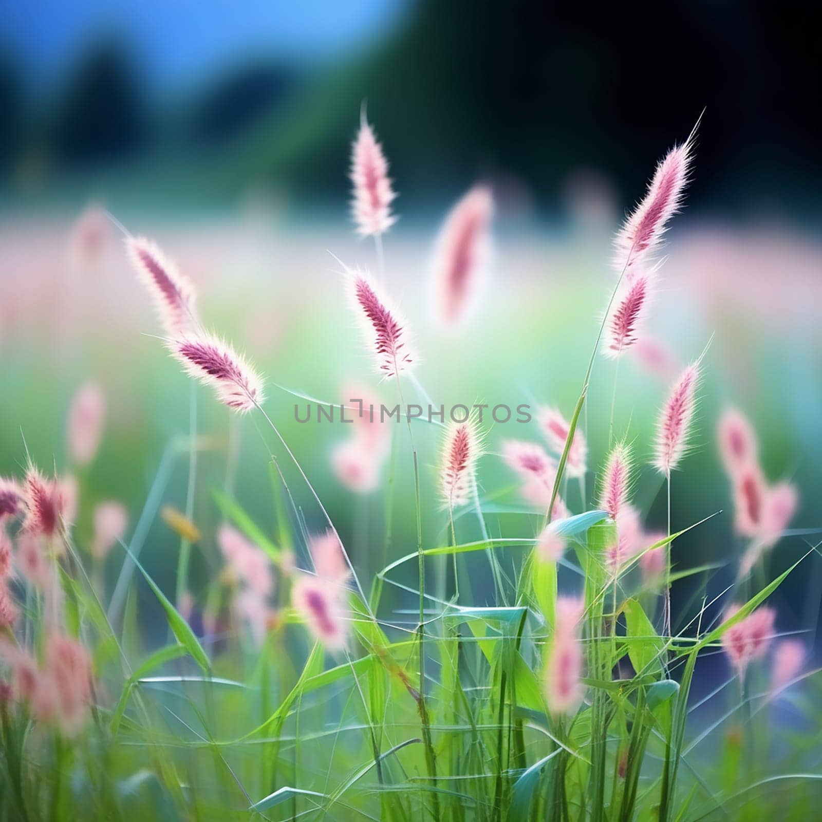 A Captivating Nature Background with Wild Grass by Petrichor