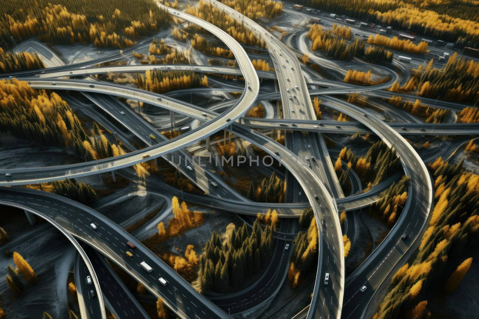 Congested Intersection highway road. Generate Ai by ylivdesign