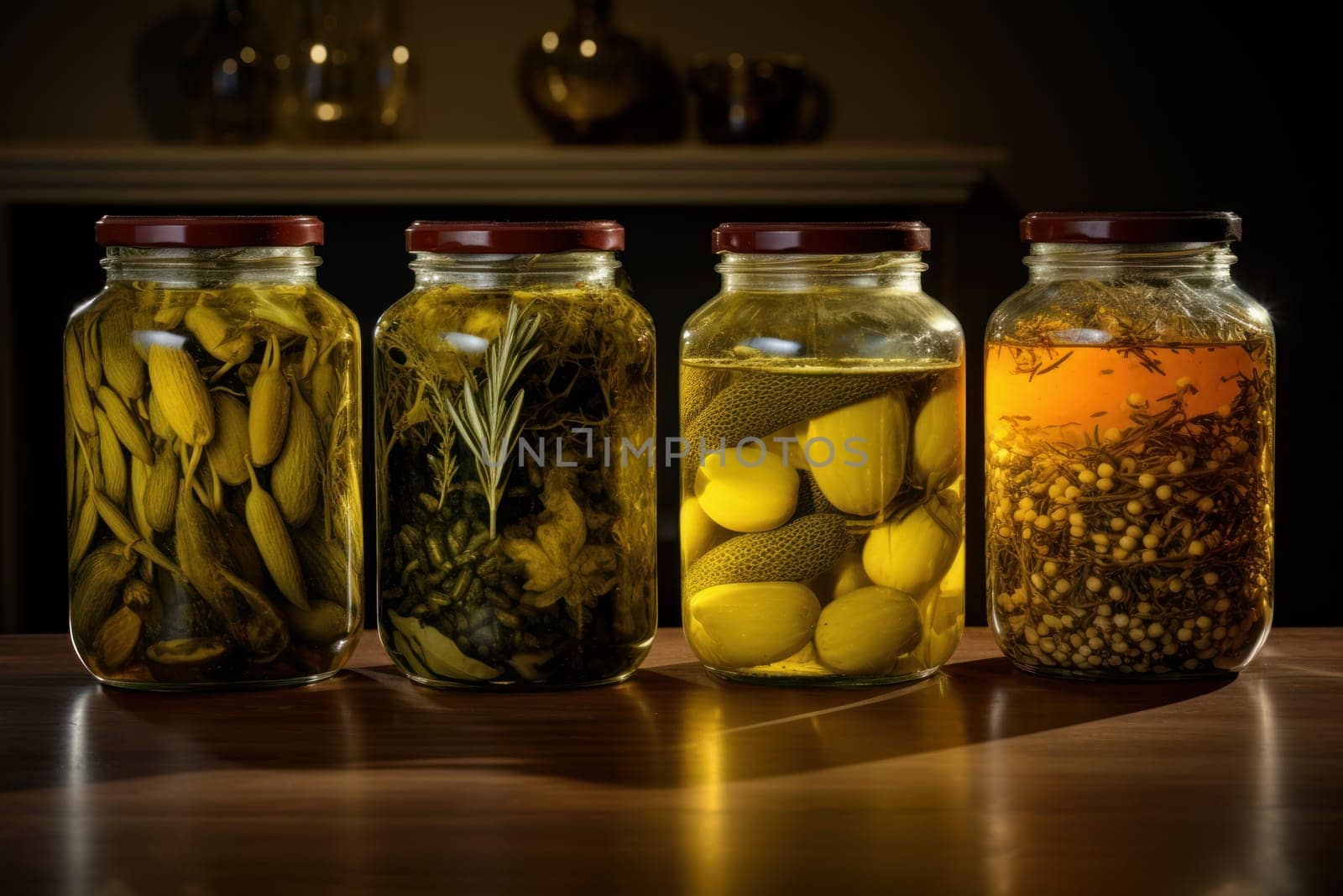 Aromatic Jar olive oil. Greek fresh salad. Generate Ai