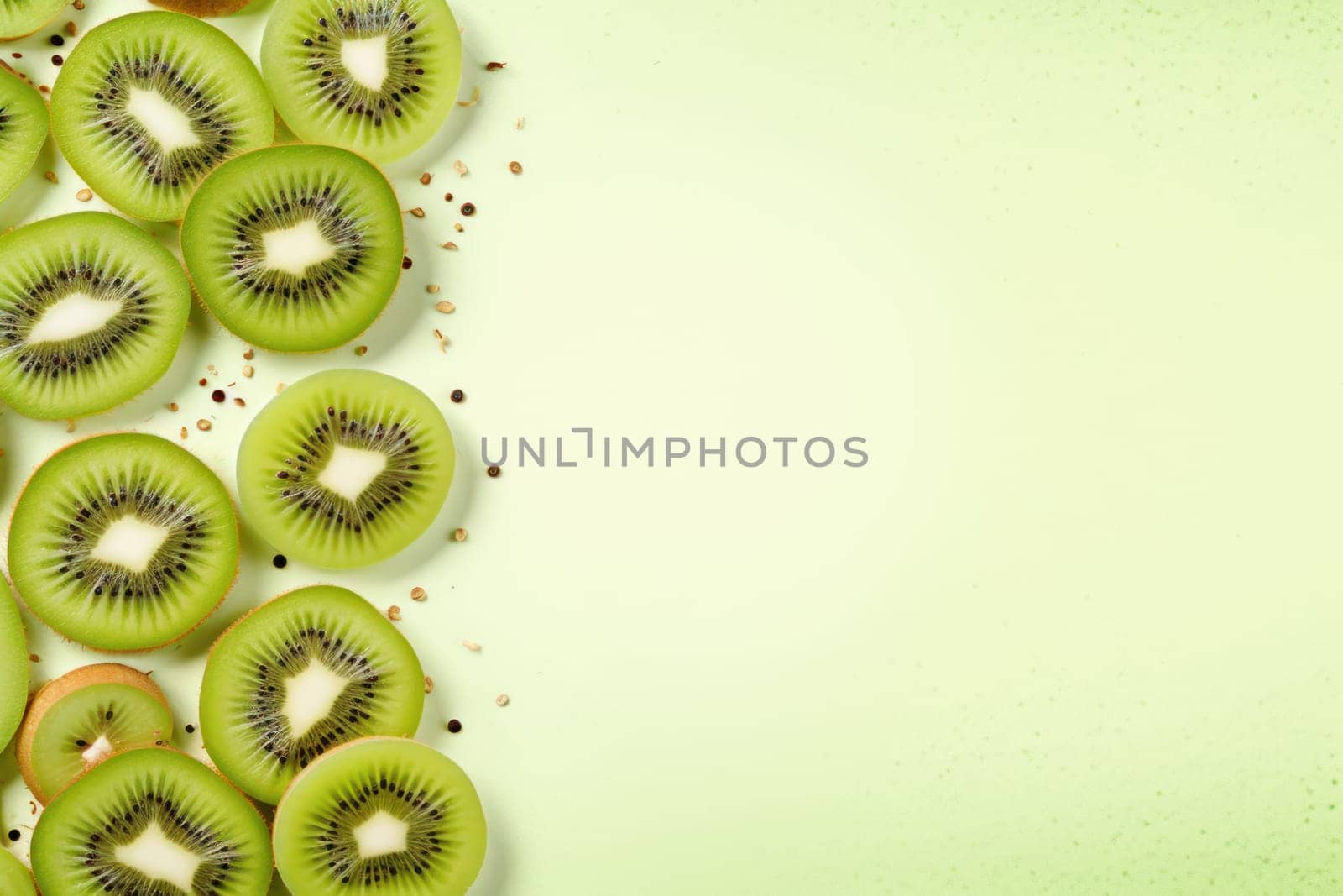 Colorful Kiwi background. Food fresh organic. Generate Ai