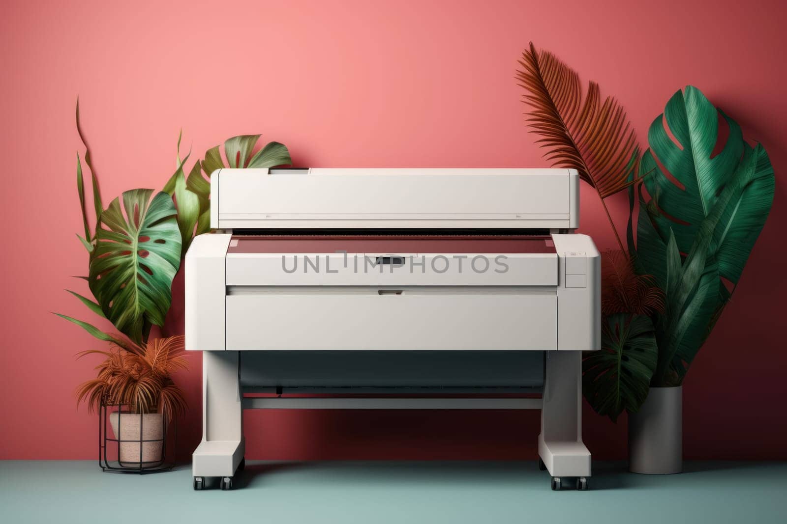 Professional Large format printer mockup. Cmyk offset. Generate Ai