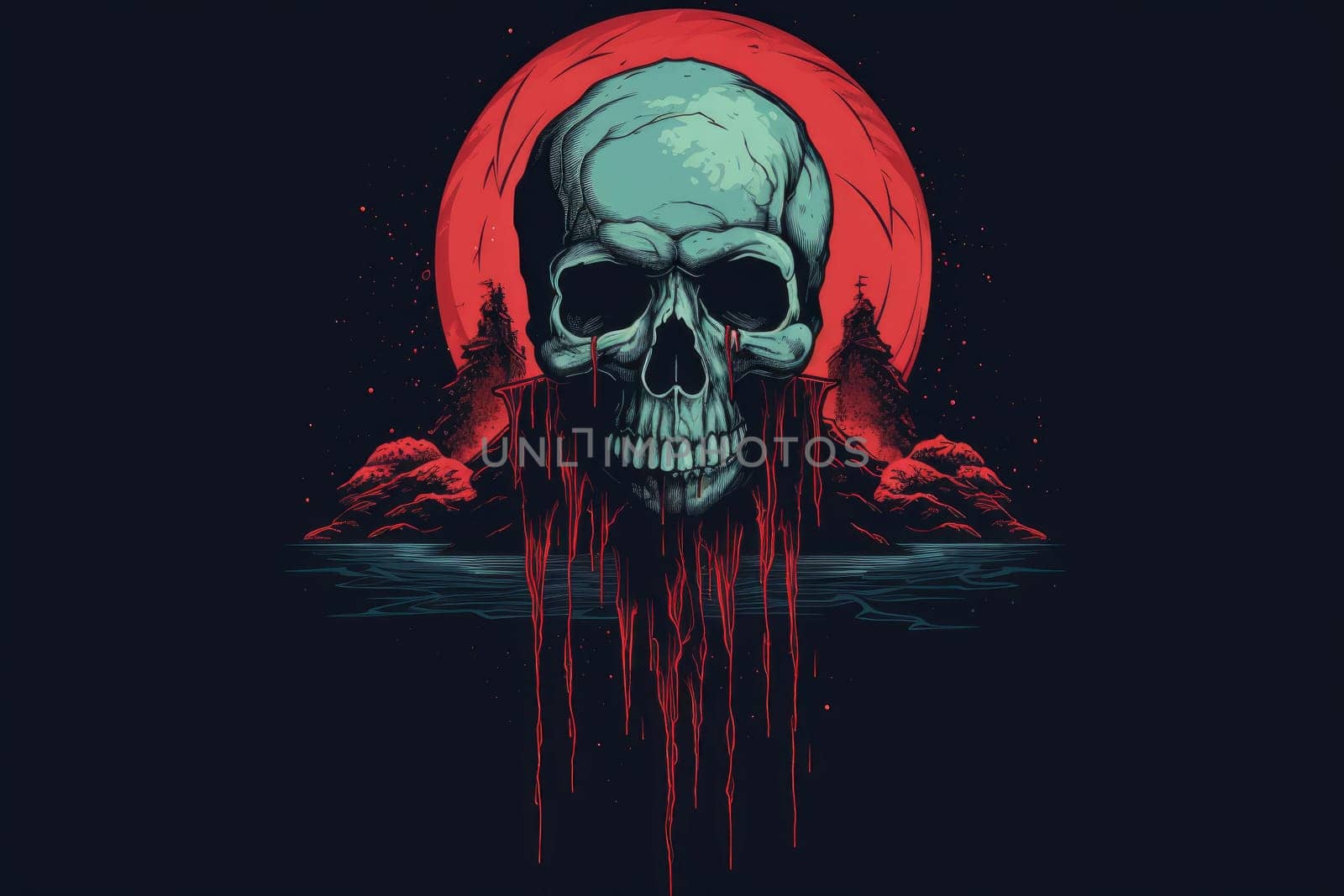 Chilling Dead day with skull. Dead music culture by ylivdesign
