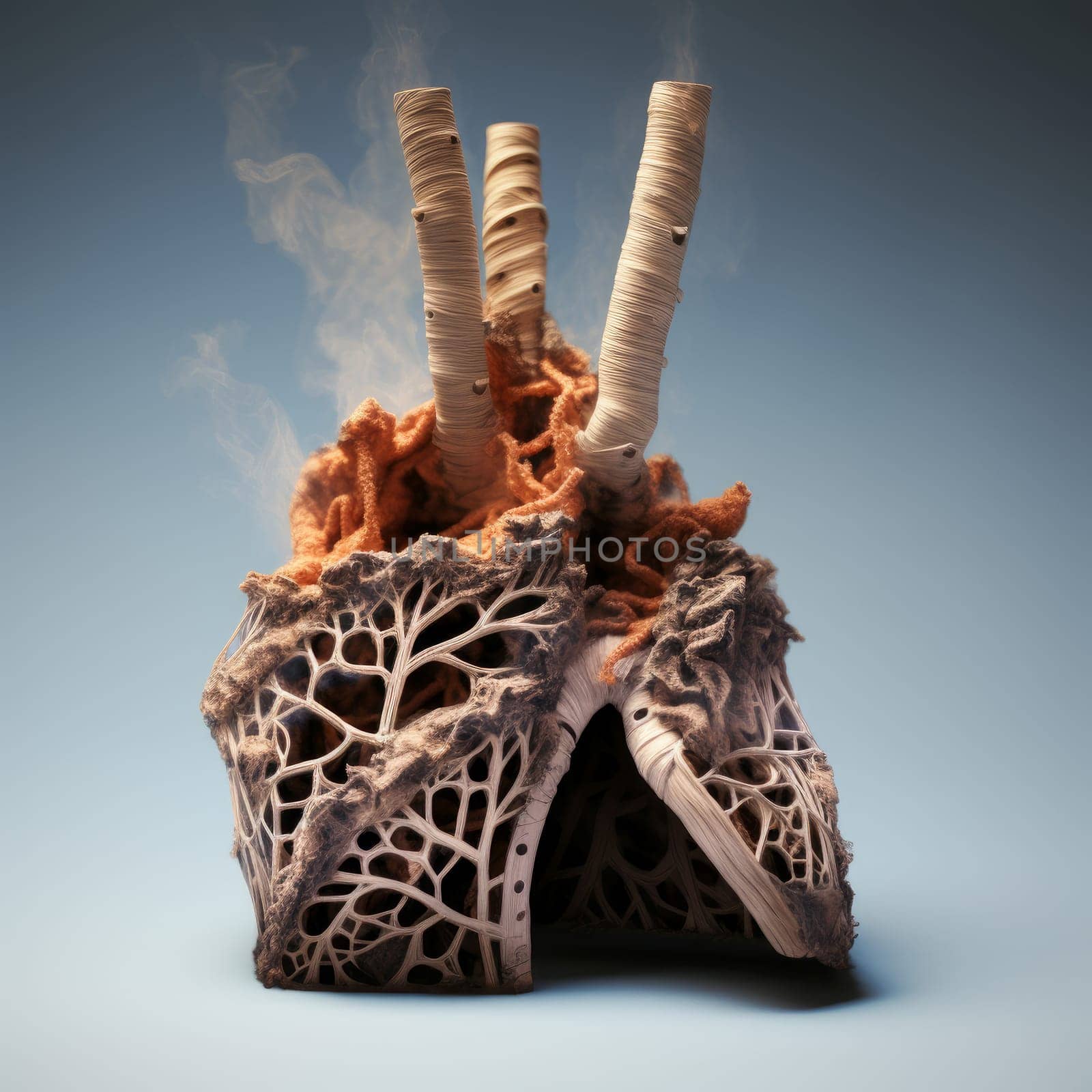 Scarred Lungs after smoking. Generate Ai by ylivdesign