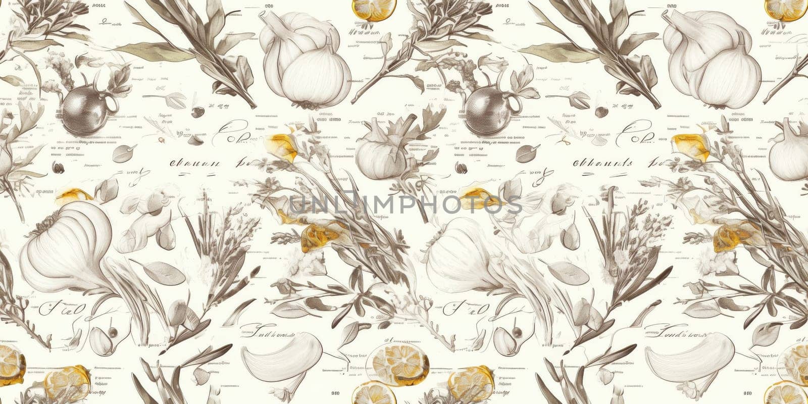 drawing seamless pattern with vegetables and fruits at white background hand drawn illustration