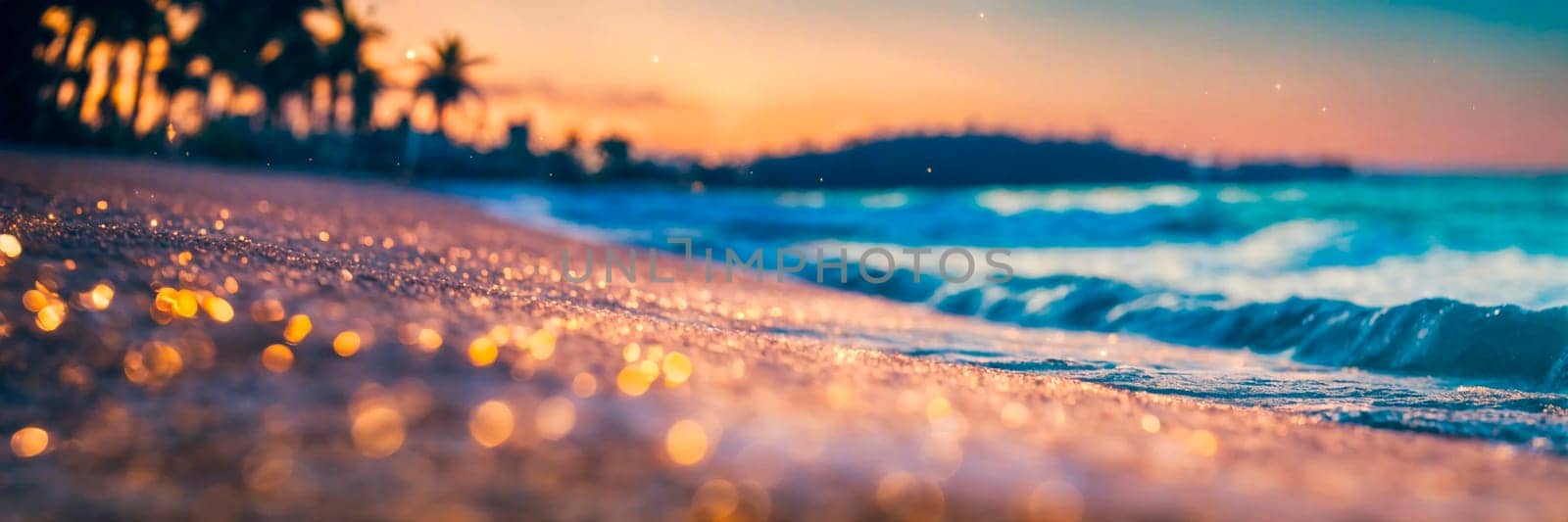 shiny sand on the seashore close-up. Selective focus. by yanadjana