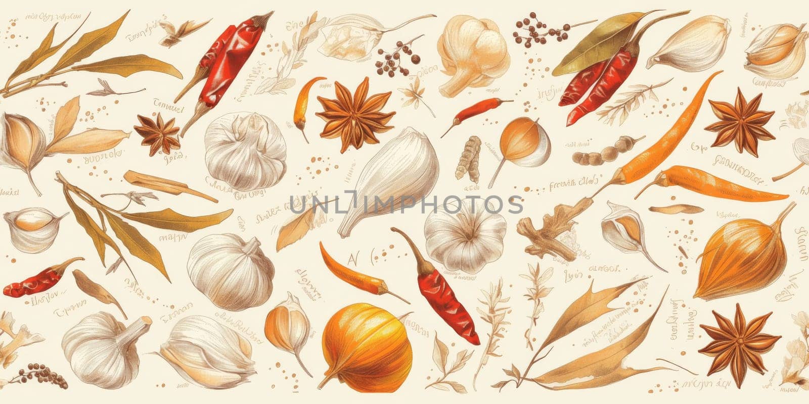 drawing seamless pattern with vegetables and fruits at white background hand drawn illustration