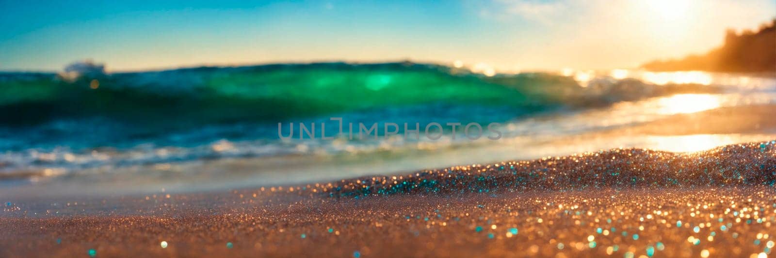 shiny sand on the seashore close-up. Selective focus. by yanadjana