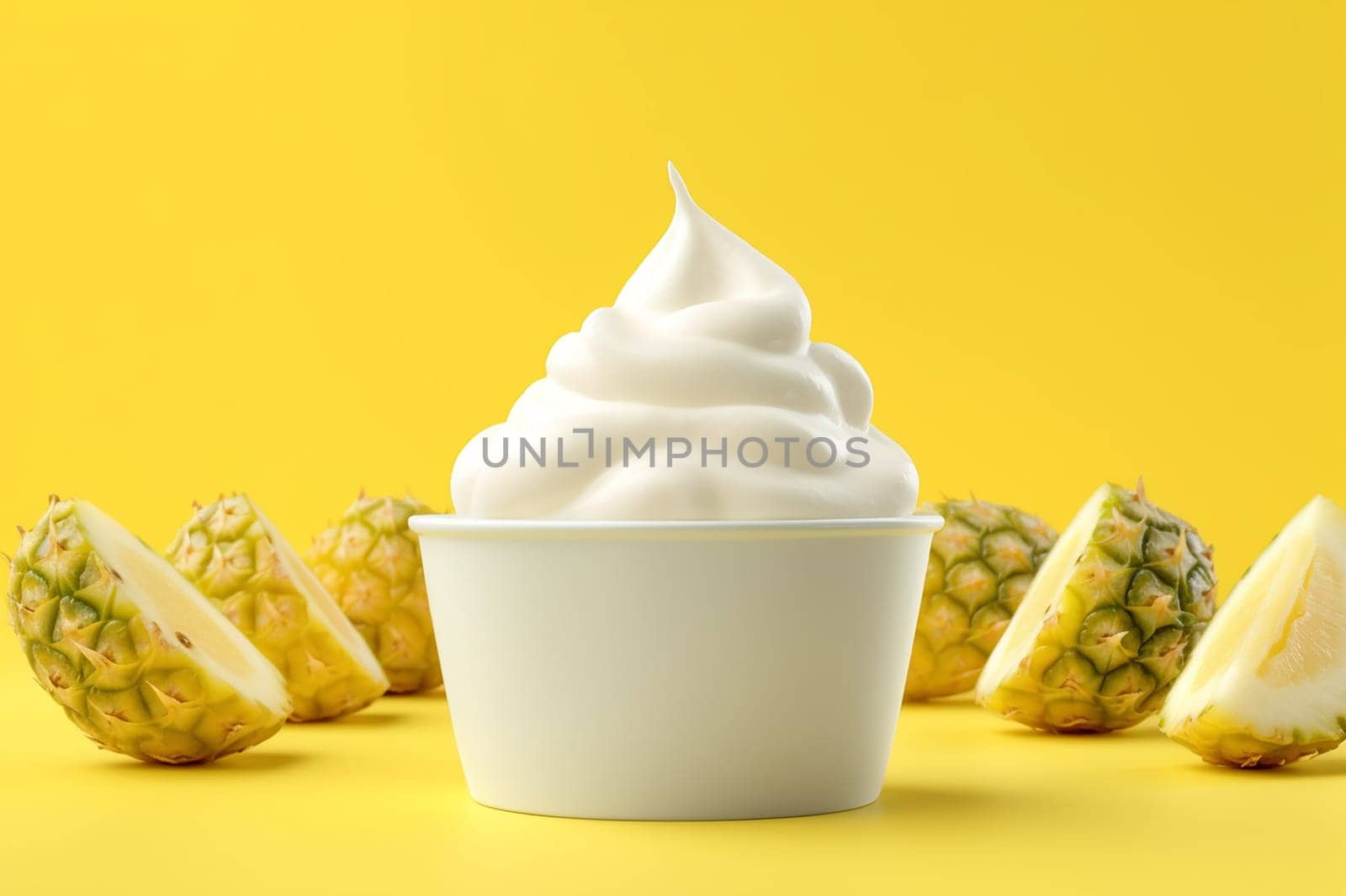 Creamy frozen yogurt with a tangy pineapple flavor. by Hype2art