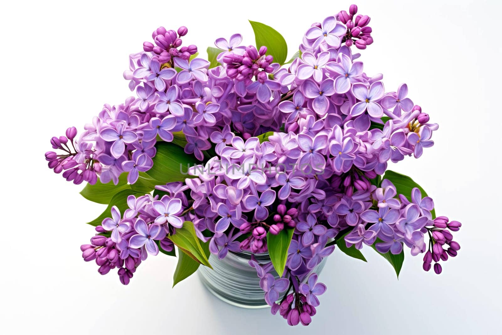 A bouquet of beautiful lilacs in a vase. AI generated. by OlgaGubskaya