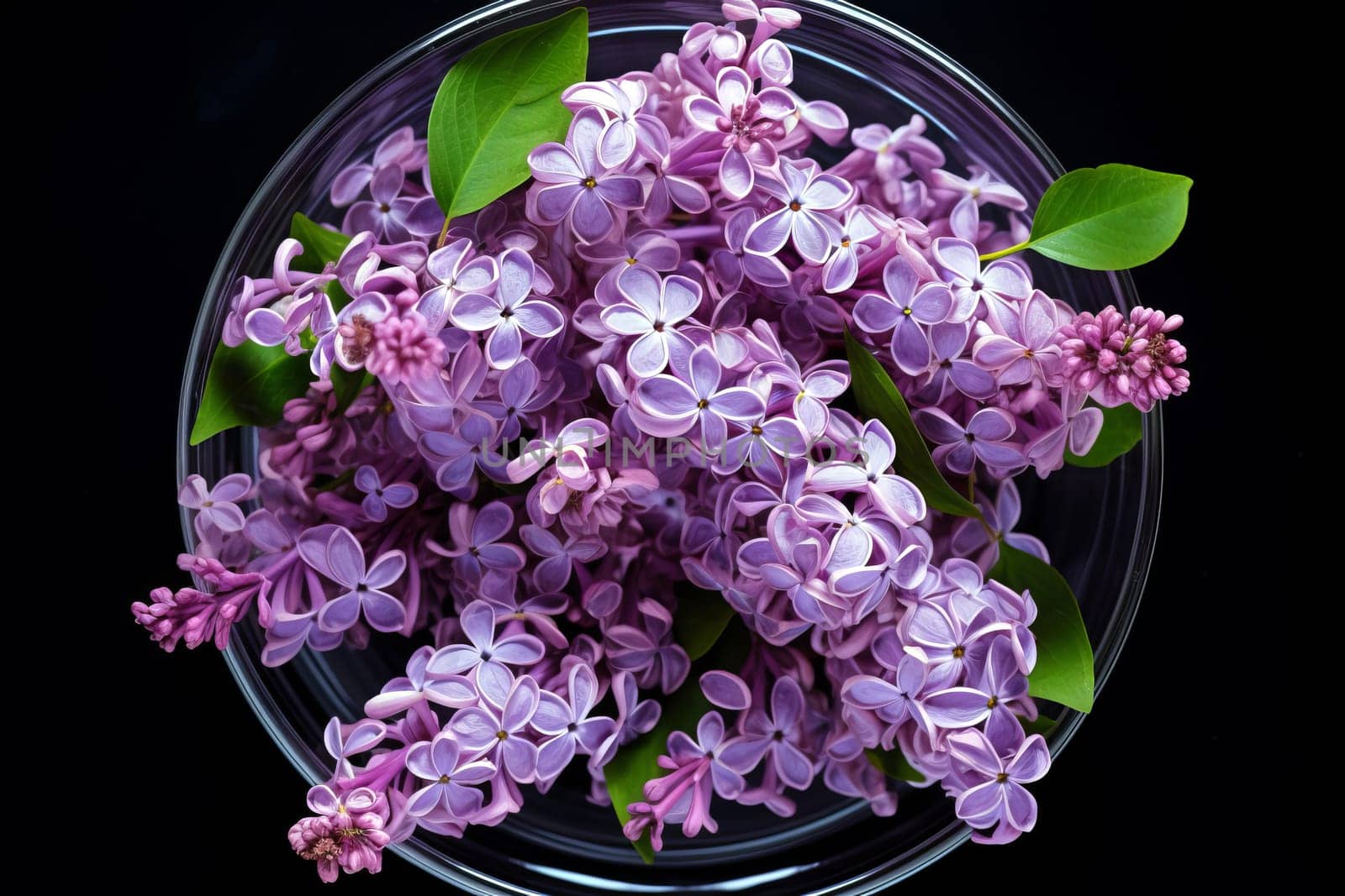 A bouquet of beautiful lilacs in a vase. AI generated. by OlgaGubskaya