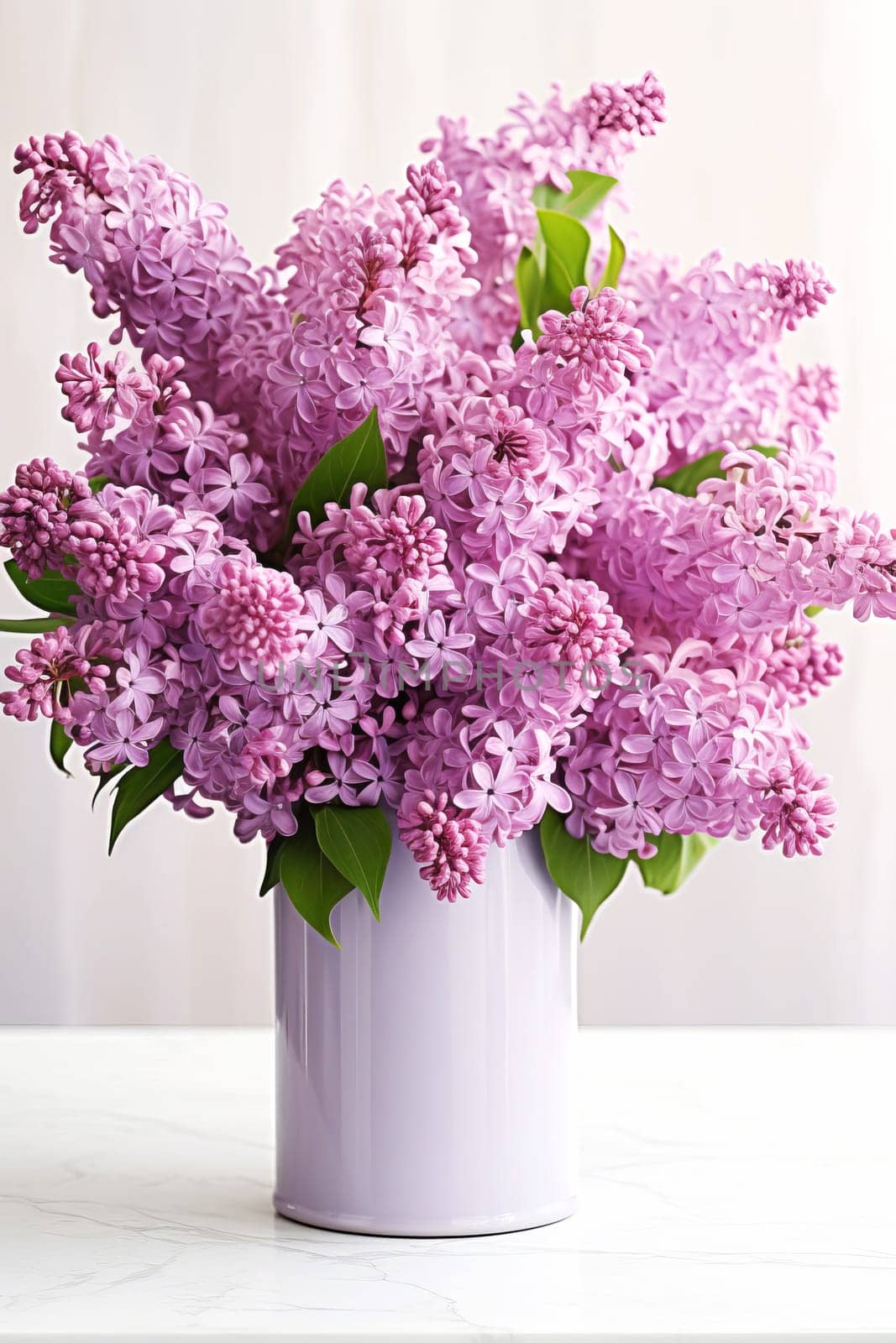 A bouquet of beautiful lilacs in a vase. AI generated. by OlgaGubskaya