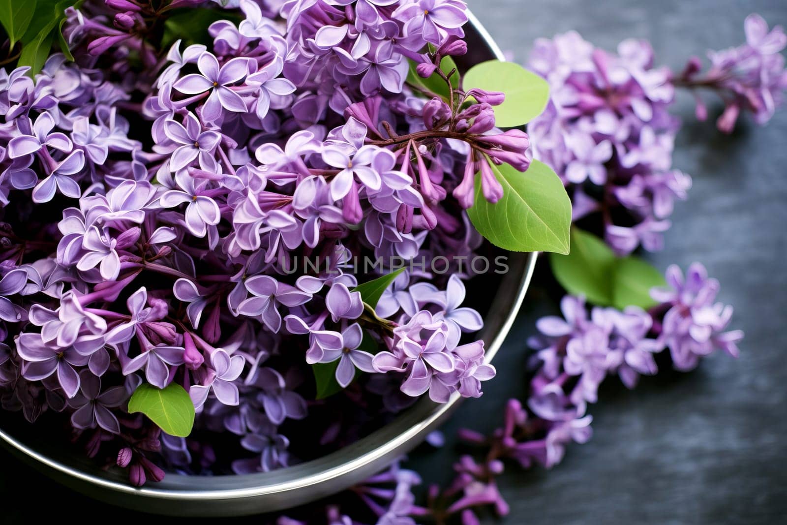 A bouquet of beautiful lilacs in a vase. AI generated. by OlgaGubskaya