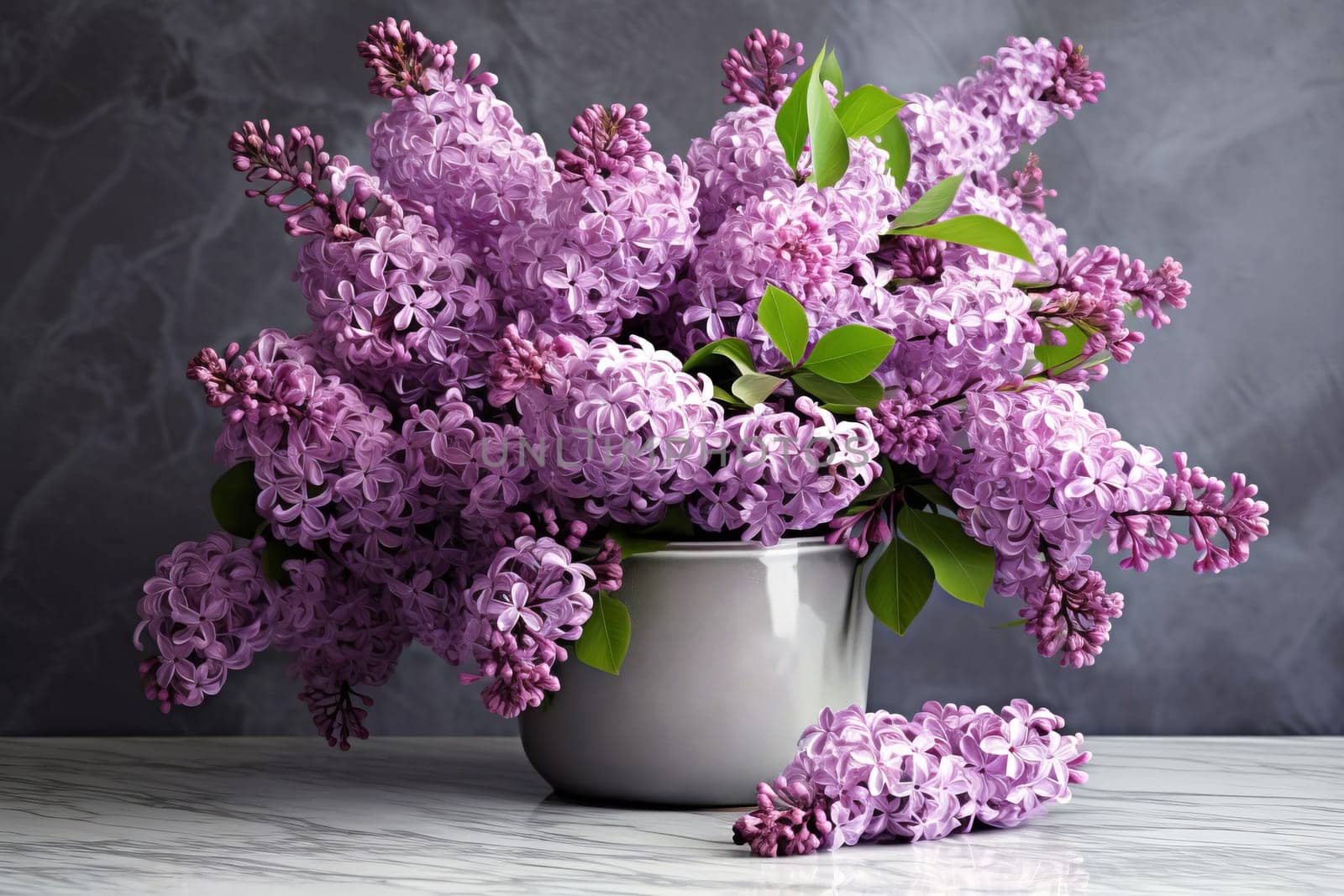 A bouquet of beautiful lilacs in a vase. AI generated. by OlgaGubskaya