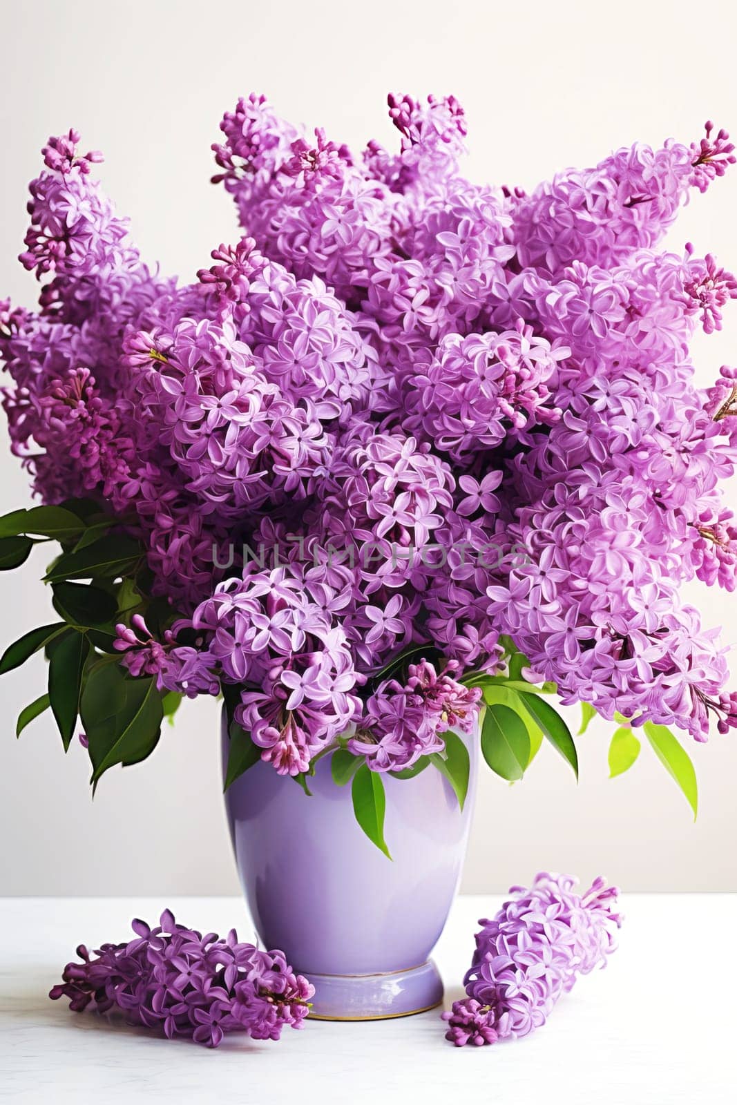 A bouquet of beautiful lilacs in a vase. AI generated. by OlgaGubskaya