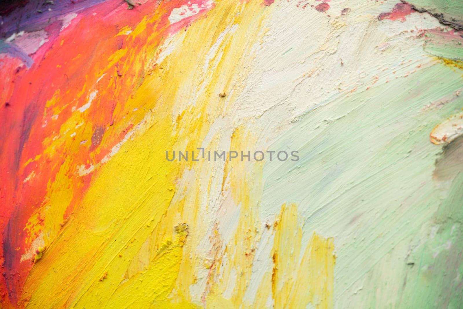 Picture drawning with oil pastels. Conceptual abstract picture. Fragment of multicolored texture painting. Abstract art background. Rough brushstrokes of paint. Highly-textured, high quality details.