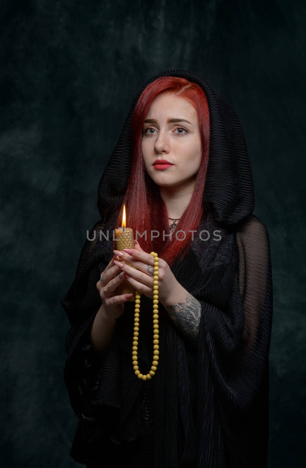 portrait of a sexy beautiful girl with red hair with a candle 1 by Mixa74