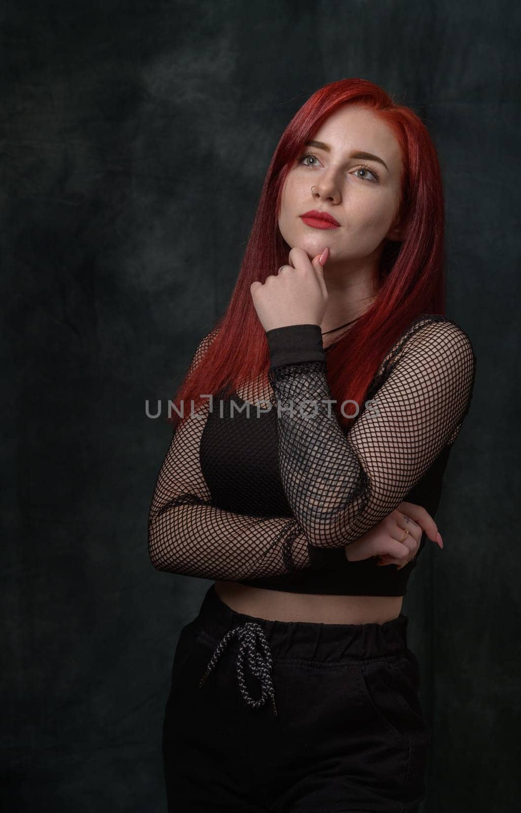 portrait of a sexy beautiful cute girl with red hair 2