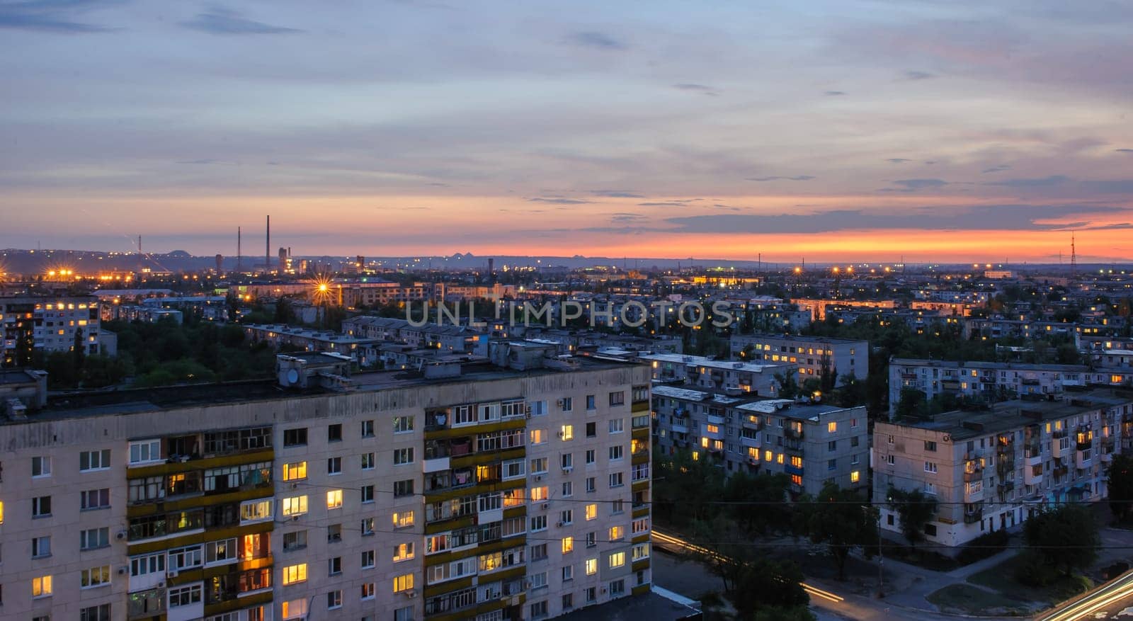 view from the roof of the evening Severodonetsk before the war with Russia 2