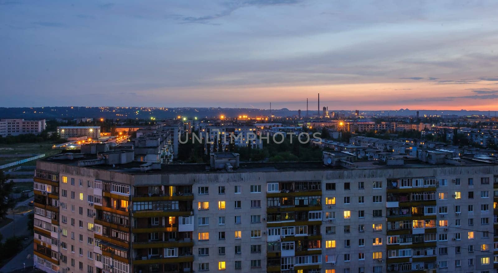 view from the roof of the evening Severodonetsk before the war with Russia 3