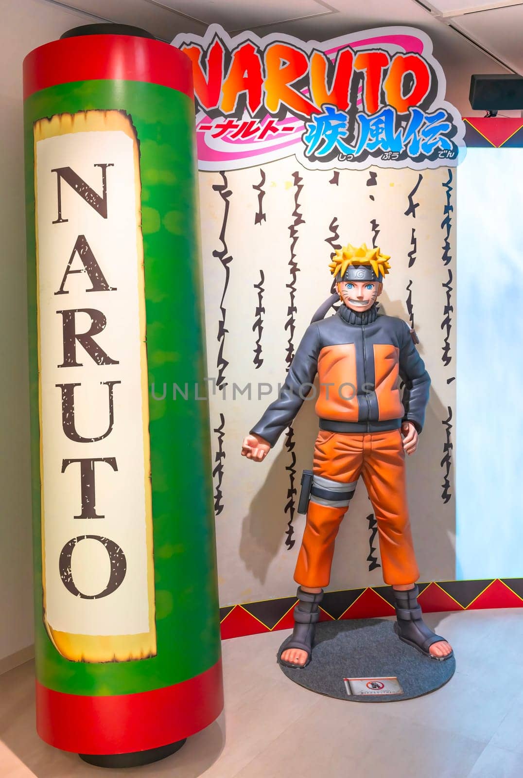 Life sized figurine of the manga hero Uzumaki Naruto from Naruto Shippuden at the Anime Tokyo Station. by kuremo