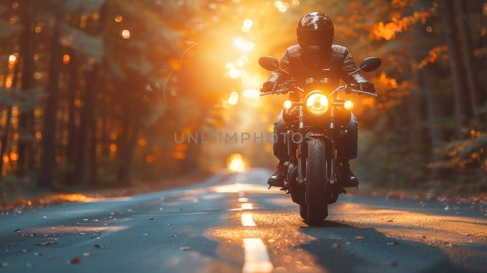 professional motorbike rider on road, motorcycle on road with the beautiful nature landscape view.