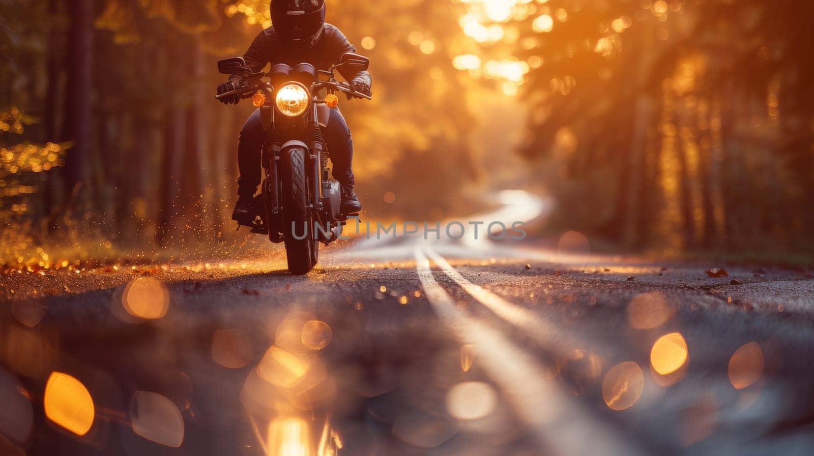 professional motorbike rider on road, motorcycle on road with the beautiful nature landscape view by nijieimu
