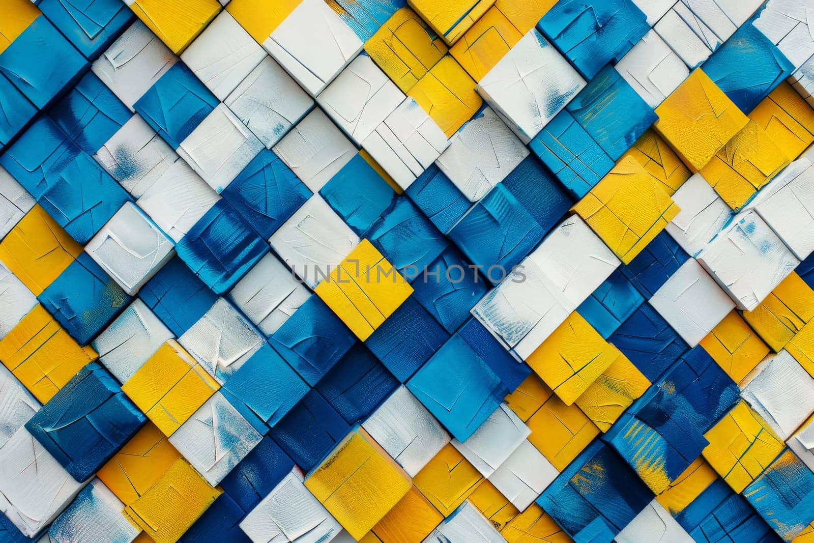 an image of a blue and yellow colorful pixelated background Generative AI by matamnad