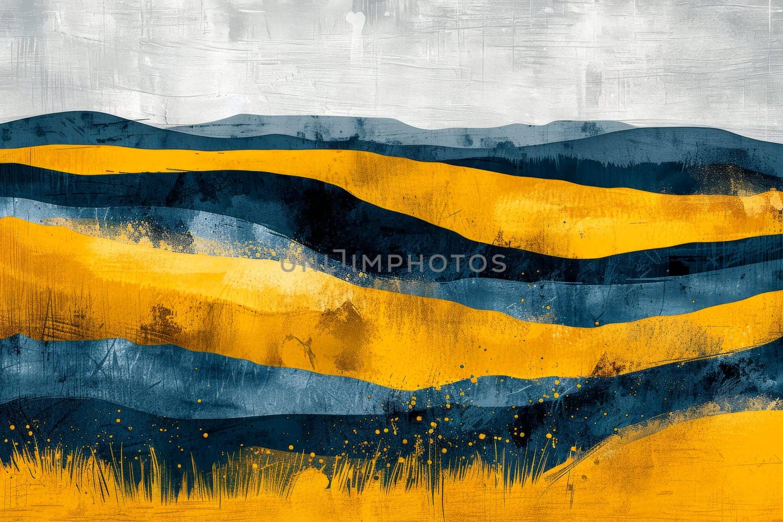 Grunge blue and yellow Textured background . Generative AI by matamnad