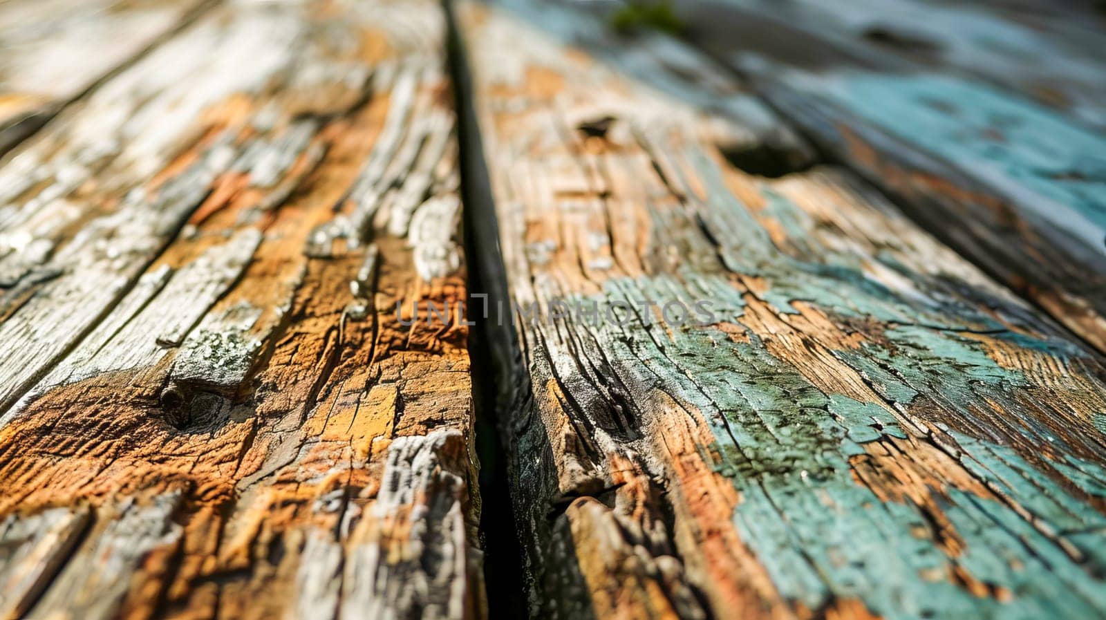 View of a surface made from old boards exposed to time. AI generated. by OlgaGubskaya