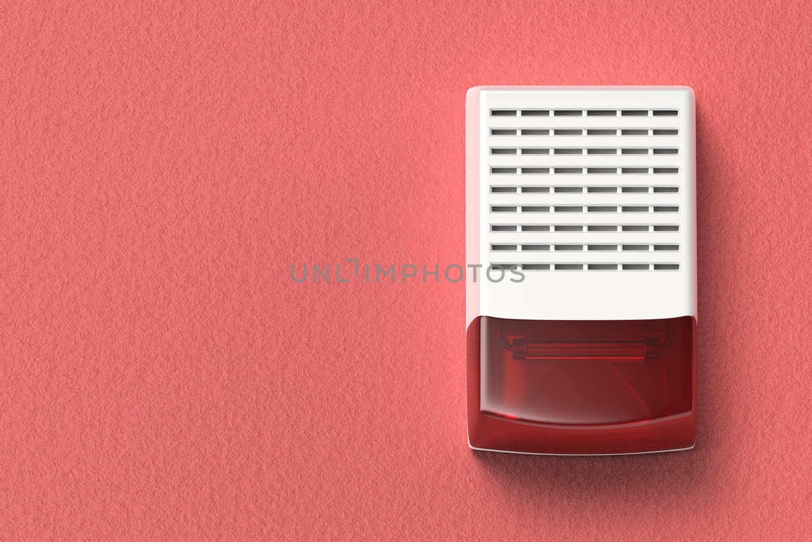 Alarm siren on red wall by magraphics