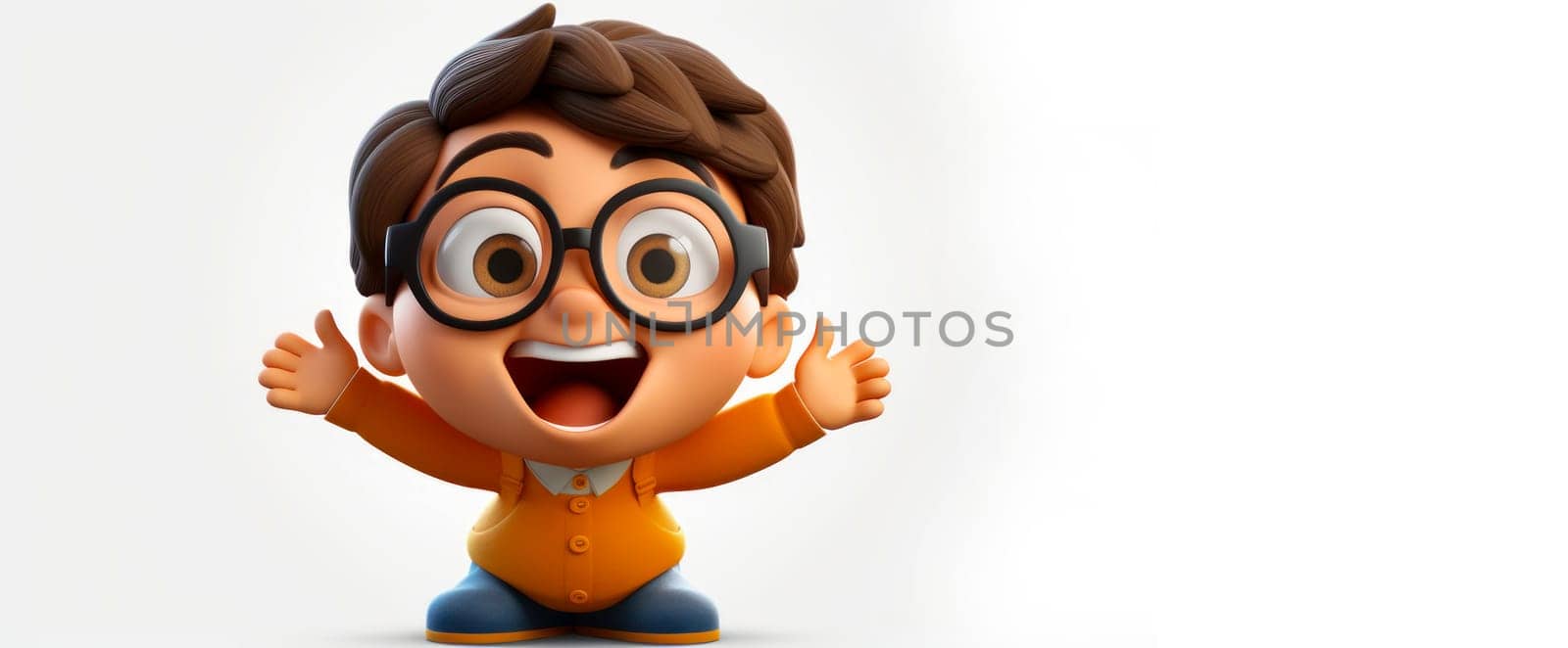 Patisson with a cheerful face 3D on a white background. Cartoon characters, three-dimensional character, healthy lifestyle, proper nutrition, diet, fresh vegetables and fruits, vegetarianism, veganism, food, breakfast, fun, laughter, banner