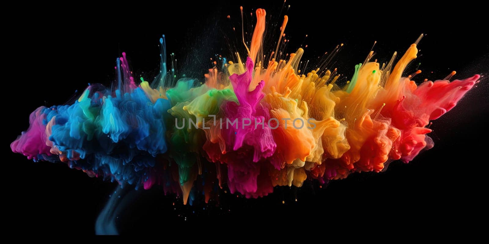 multicolor rainbow Paint blew up, colorful splashes and drops by tan4ikk1