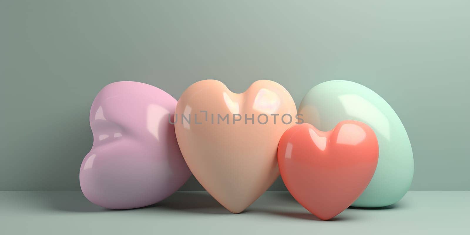 3D Illustration Hearts In Pastel Colors by tan4ikk1