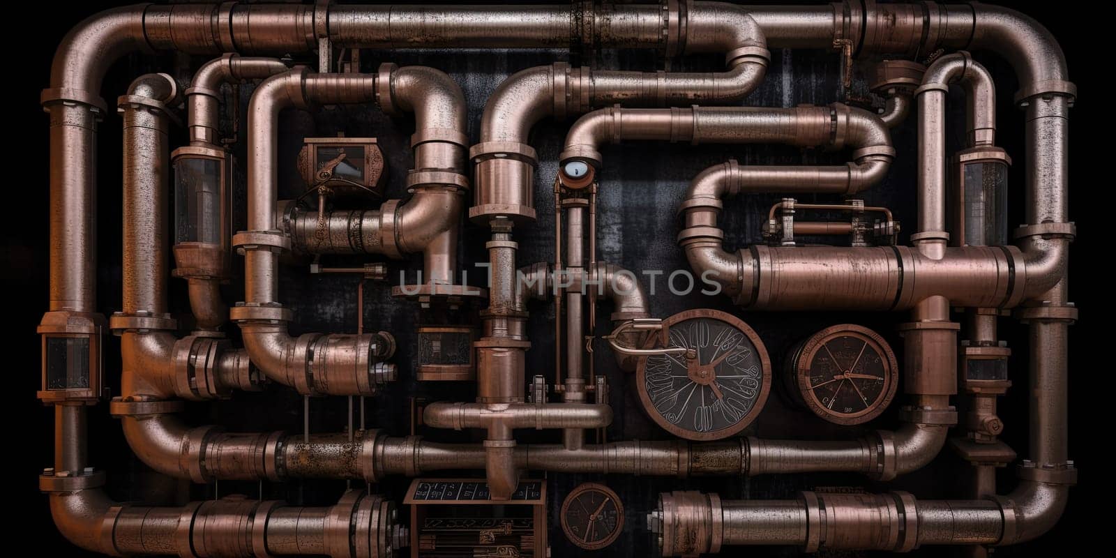 Heating And Water Pipes On The Wall by tan4ikk1